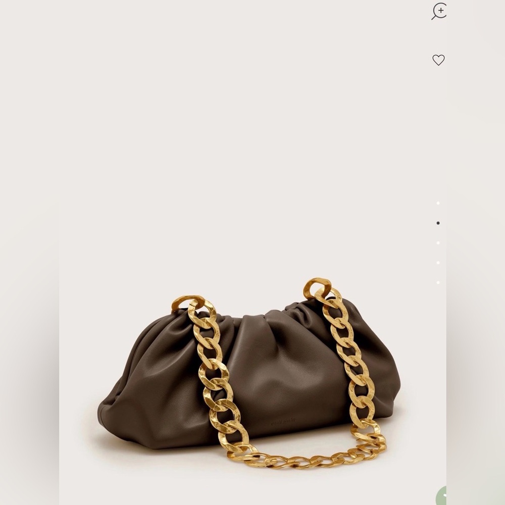 Cult Gaia NWT Dulce Ruched Leather Bag - Luwak Espresso - $598 retail - Picture 3 of 7